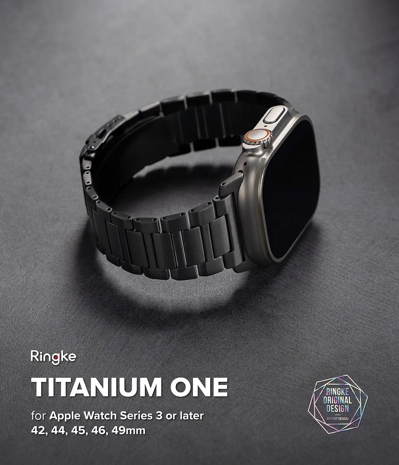Titanium One Armband Apple Watch Series 12 47mm Black
