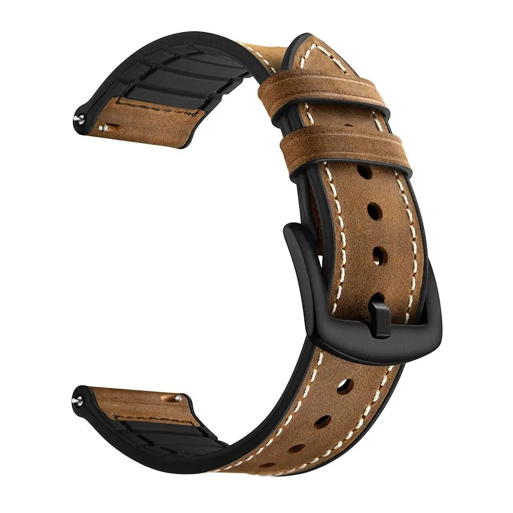 Premium Läderarmband Amazfit GTS/GTS 2 Brun