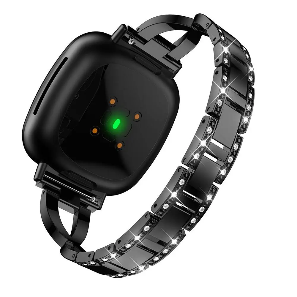 Crystal Bracelet Fitbit Versa 3/Sense Svart