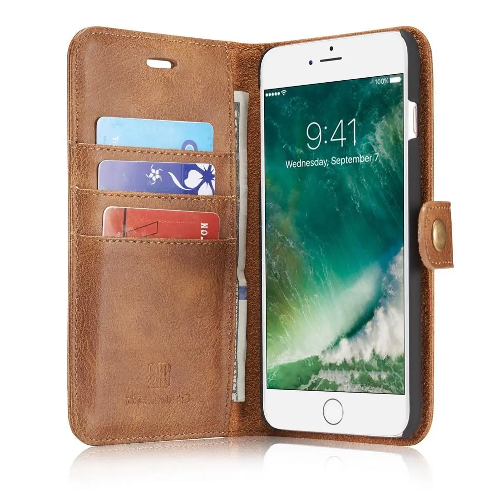 Magnet Wallet iPhone 7 Plus/iPhone 8 Plus Cognac