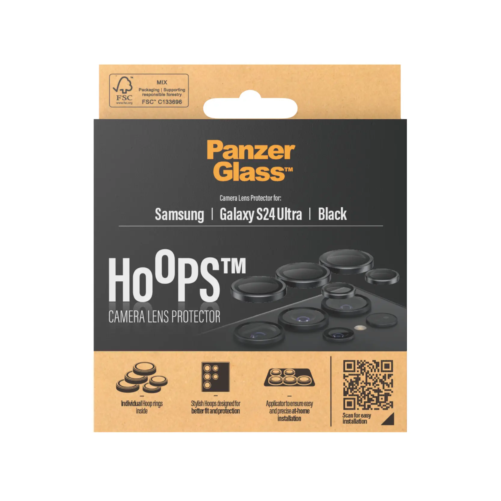 Samsung Galaxy S24 Ultra Hoops Camera Lens Protector Svart
