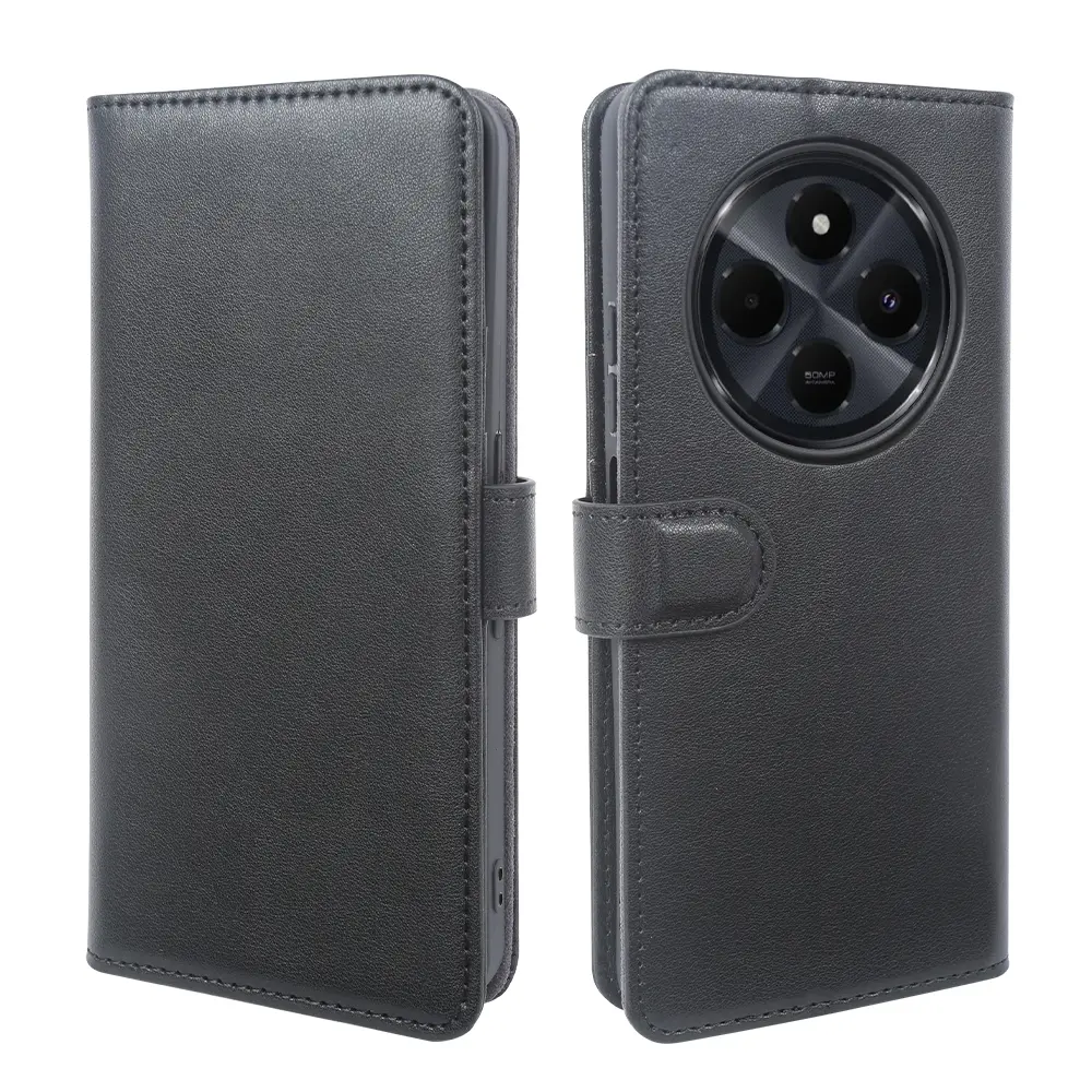 Ægte Læderetui Xiaomi Redmi 14C Sort