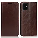 Mobiltaske Ægte Læder iPhone 11 Mørkebrun