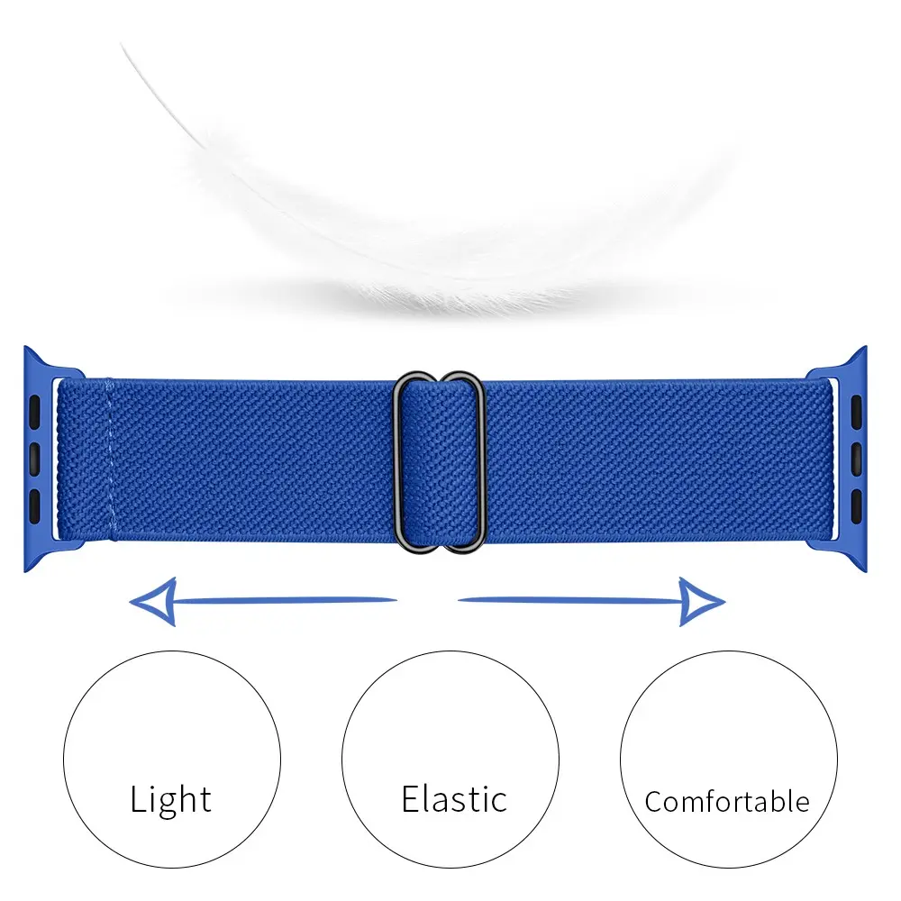 Elastiskt Nylonarmband Apple Watch Series 12 47mm Blå