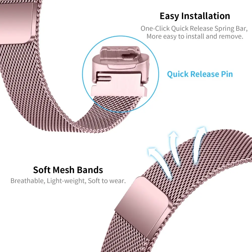 Armband Milanese Fitbit Inspire 3 Rosa guld