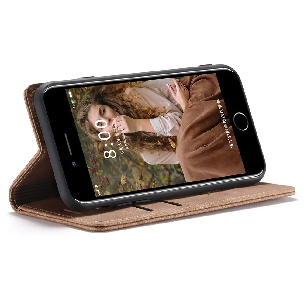 Slim Plånboksfodral iPhone SE 2022 Cognac