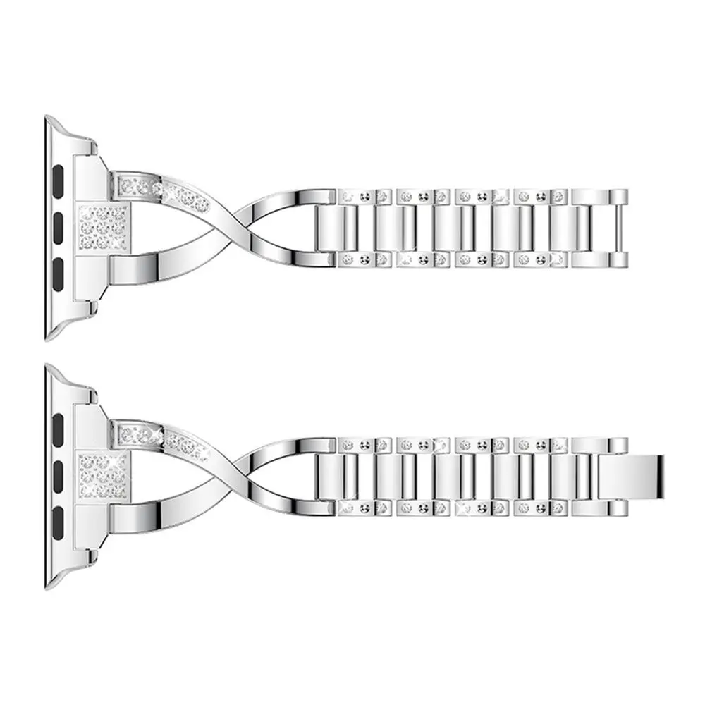 Crystal Bracelet Apple Watch Series 12 47mm Silver