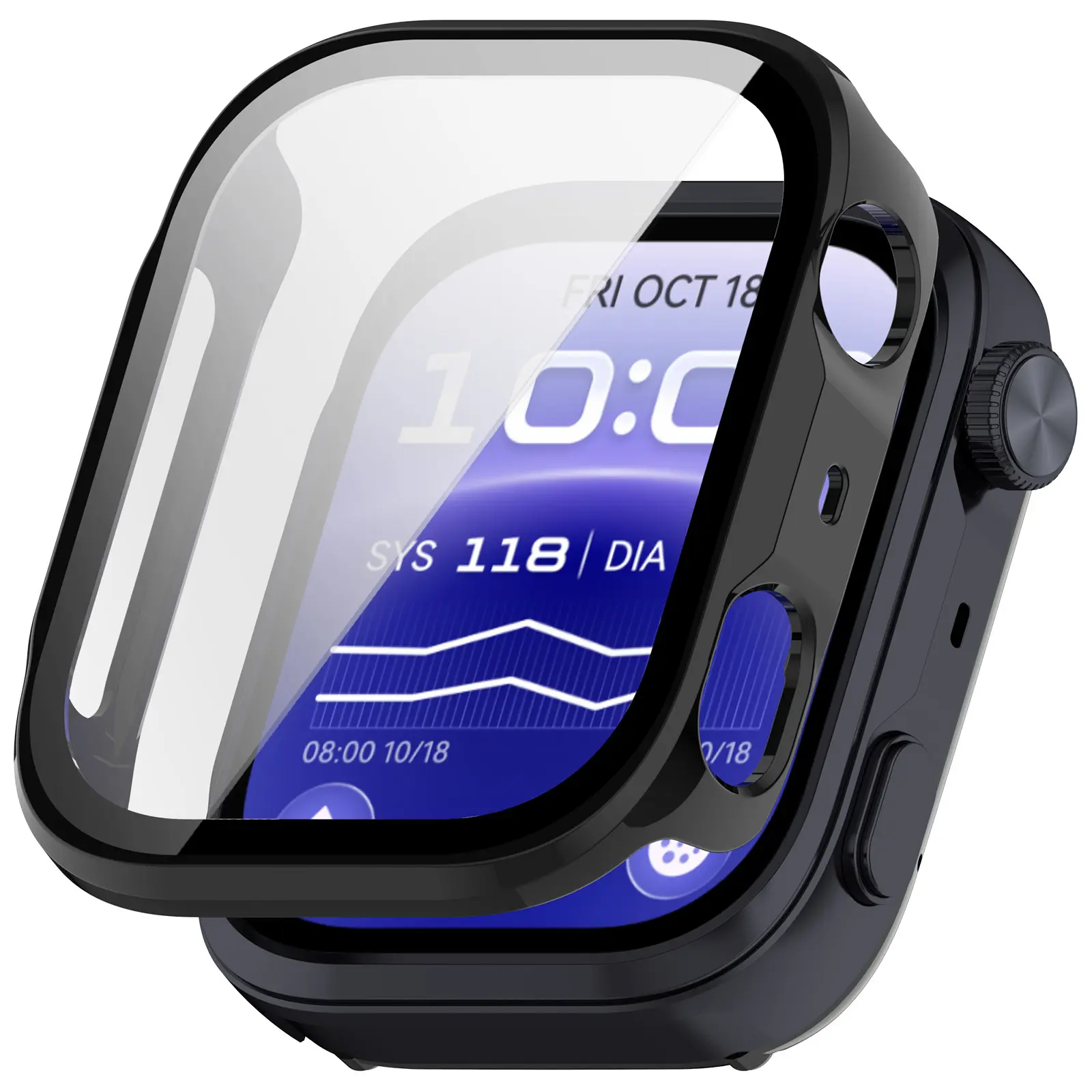 Huawei Watch D3 cover med indbygget skærmbeskytter, Sort