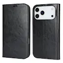 Mobiletui Ekte Lær iPhone 17 Pro Max Svart