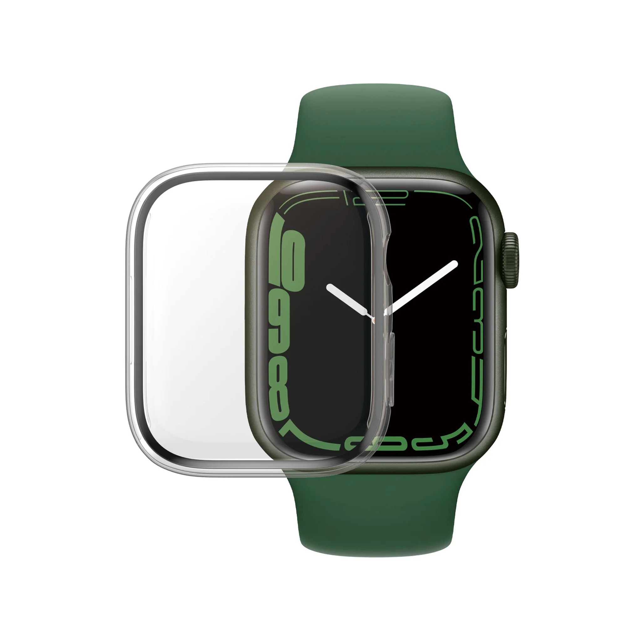 PanzerGlass Apple Watch Series 7 41mm Heldekkende deksel med skjermbeskytter, Transparent