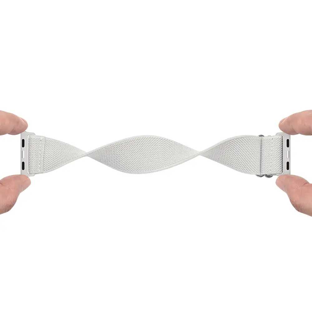 Elastiskt Nylonarmband Apple Watch Series 12 47mm Vit