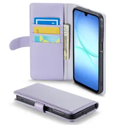 Samsung Galaxy A18 Plånboksfodral i Äkta Läder, Lila