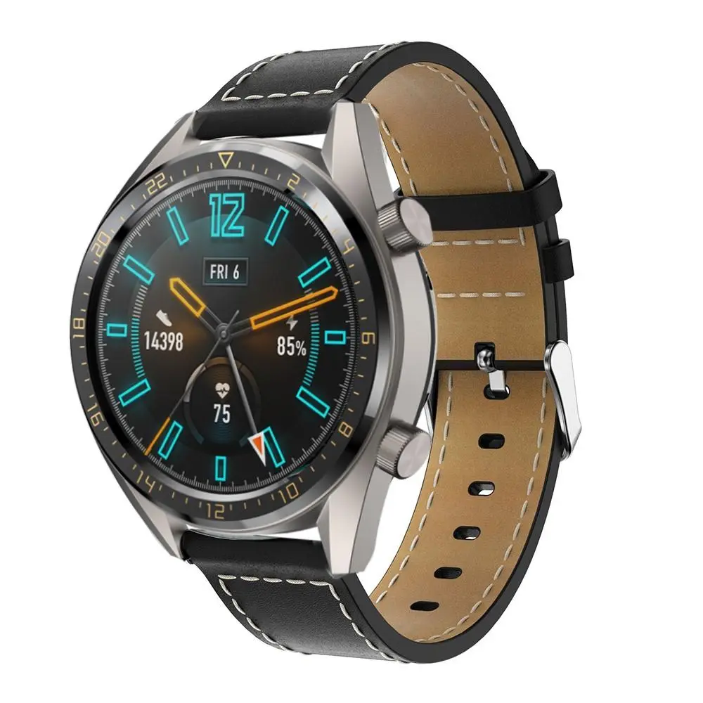 Læderrem Huawei Watch GT 2 46mm/Watch GT 2e/Watch GT Sort