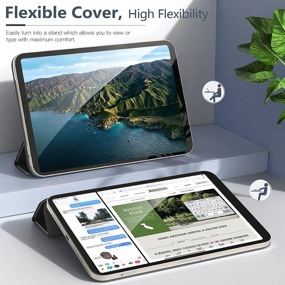 Magnetiskt Tri-Fold fodral Apple iPad Mini 7th Gen (2024) svart