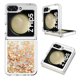 Glitter Powder TPU Cover Samsung Galaxy Z Flip 5 guld