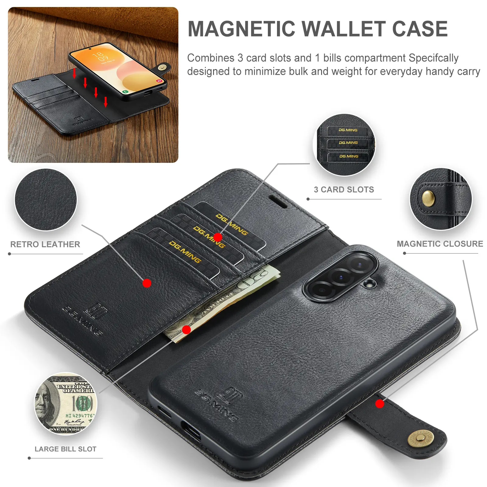 Magnet Wallet Samsung Galaxy A57 Black
