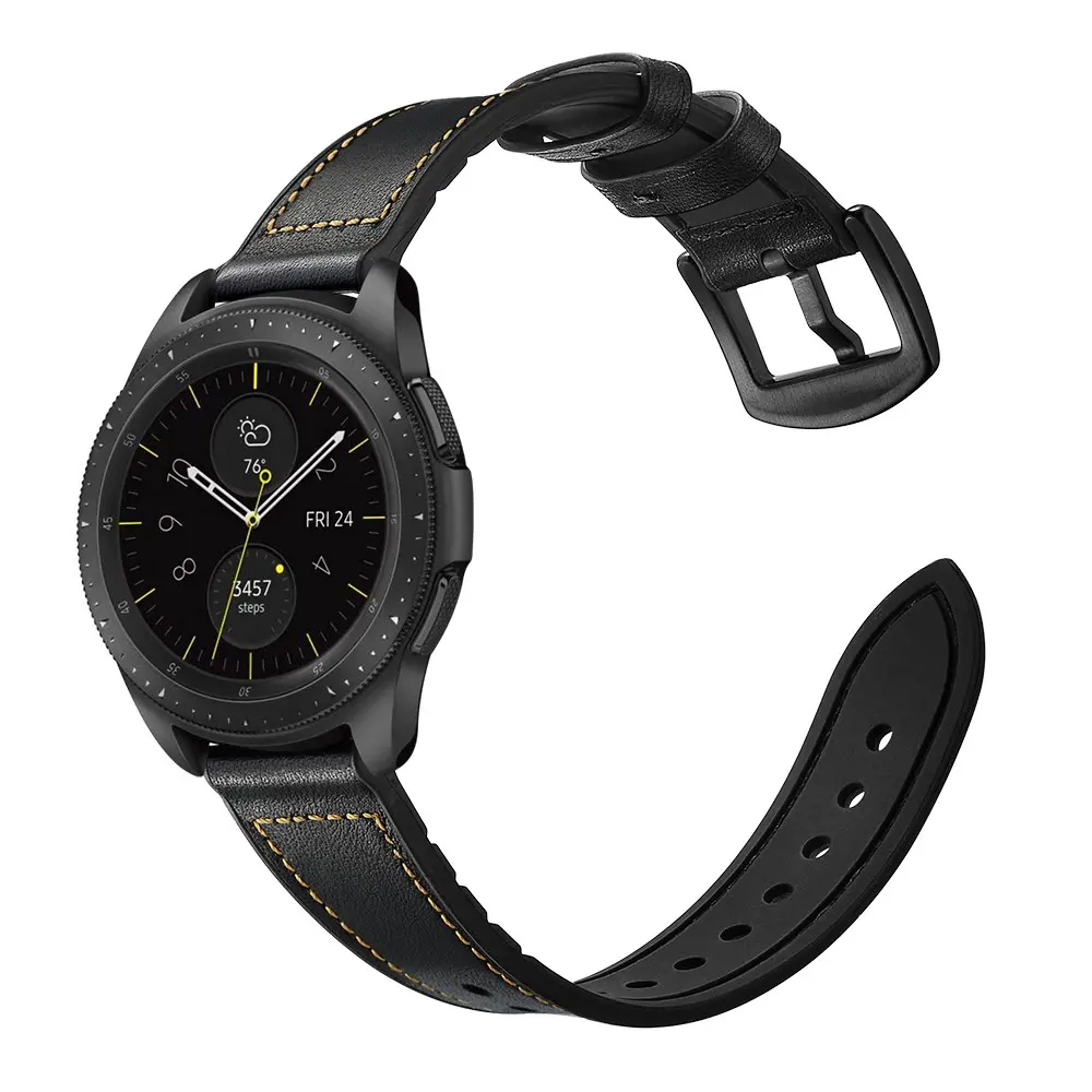 Premium Läderarmband Samsung Galaxy Watch 5 Pro 45mm Svart