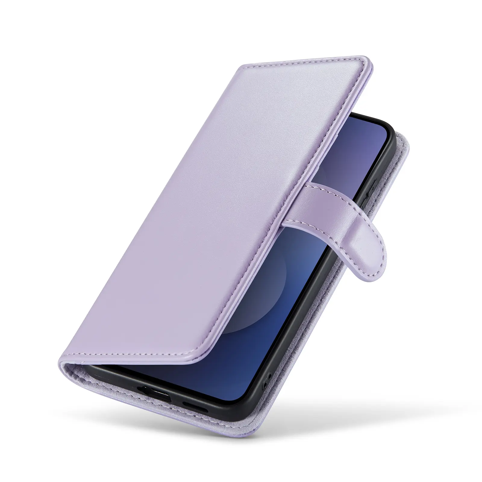 Äkta Läderfodral Samsung Galaxy S25 FE Lila