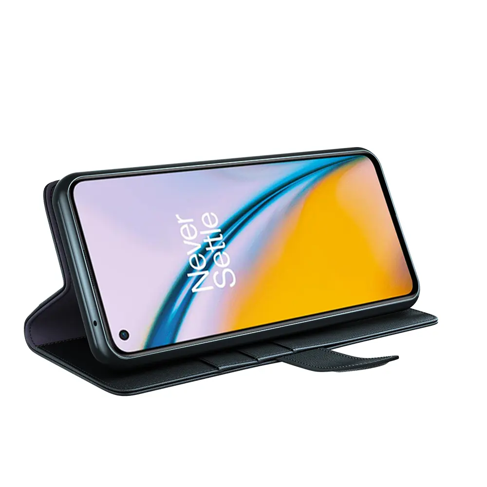 Äkta Läderfodral  OnePlus Nord 2 5G Svart