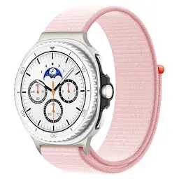 Samsung Galaxy Watch 8 40mm nylonrem med velcrolukning, Lyserød