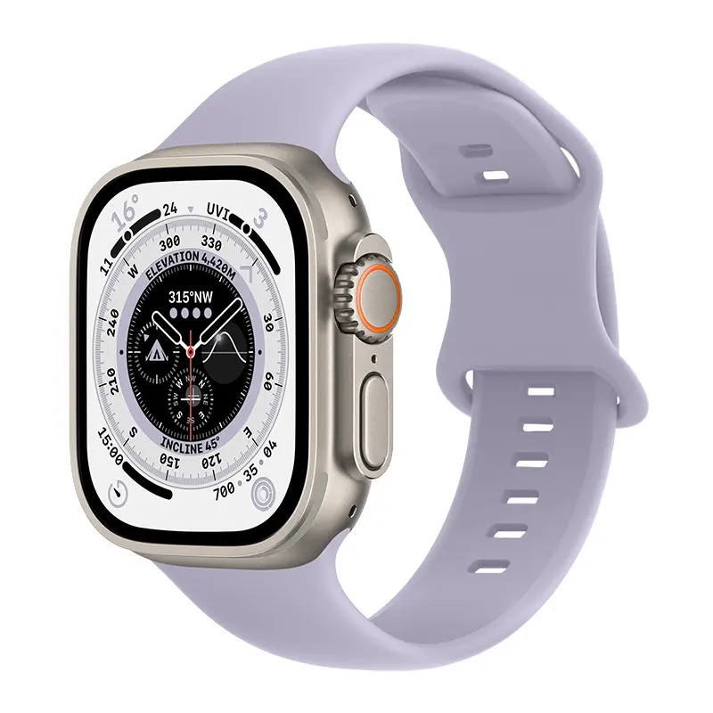 Apple Watch Series 8 45mm Armband i silikon, Lila