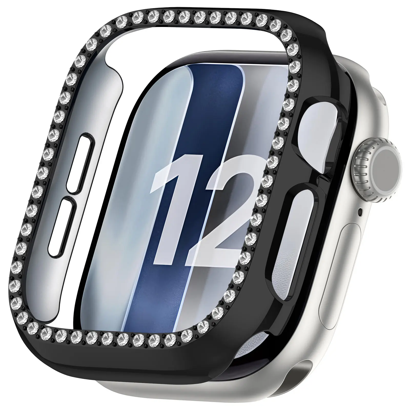 Rhinestone Skal Apple Watch Series 12 43mm svart