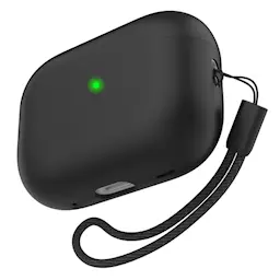 Apple AirPods Pro 2 Silikonecover med håndrem, Sort