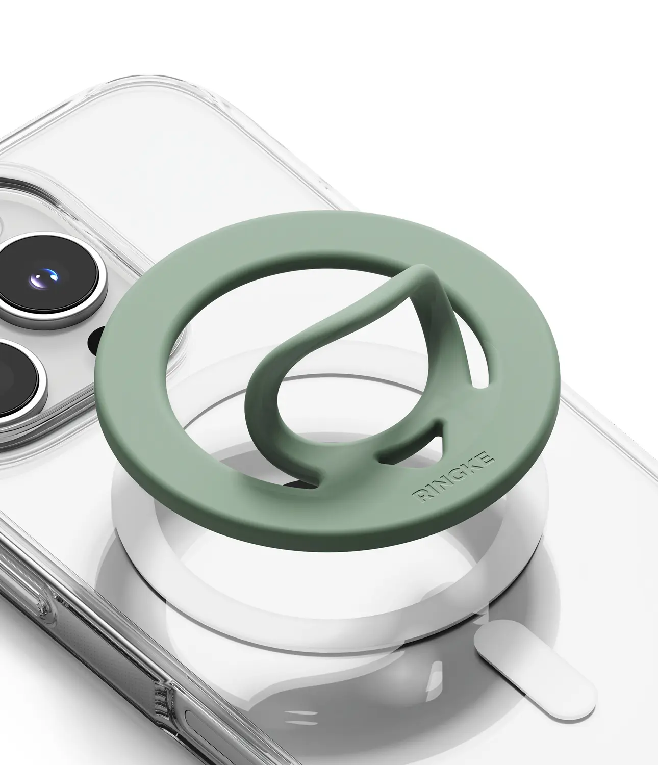 Dual magnetisk ring i silikon, Olive Green