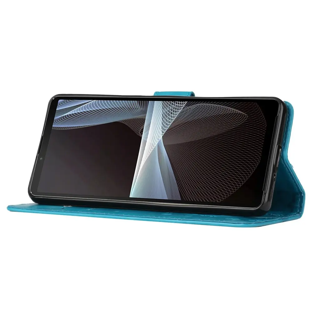 Läderfodral Fjärilar Sony Xperia 10 VI Blå