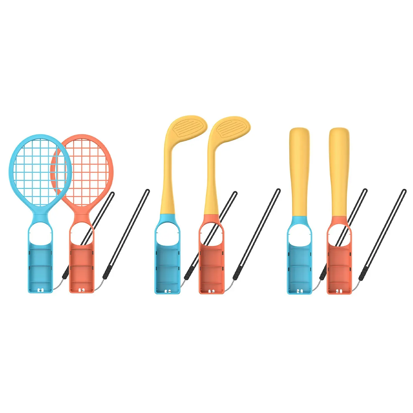 6-pack Sportstilbehør til Joy-Con Nintendo Switch 2 Blå/Rød