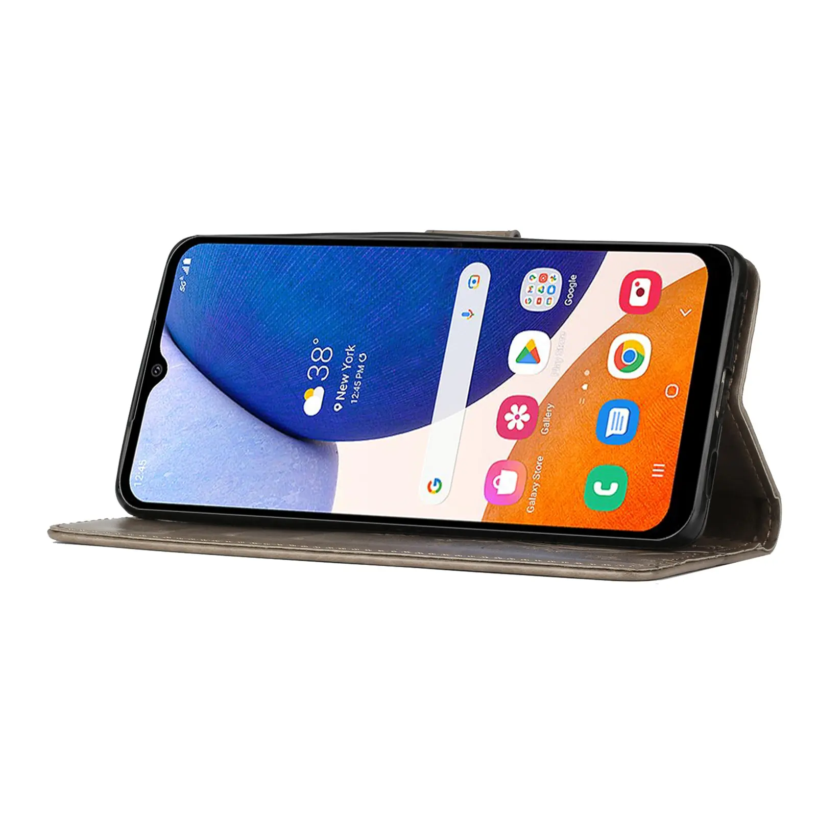 Läderfodral Fjärilar Samsung Galaxy S26 FE Grå