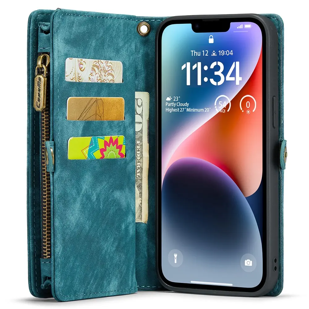 Multi-slot Plånboksfodral iPhone 15 Blå