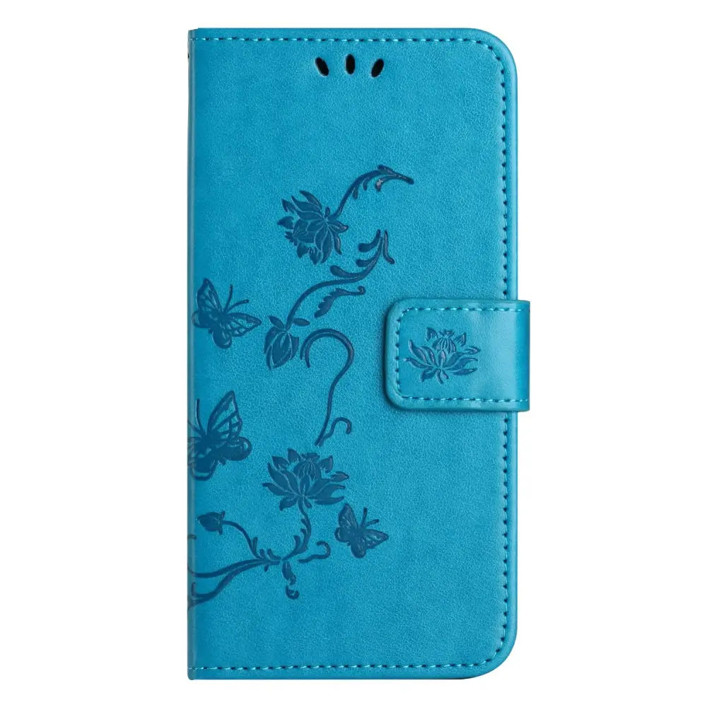 Läderfodral Fjärilar Xiaomi Redmi Note 13 4G Blå