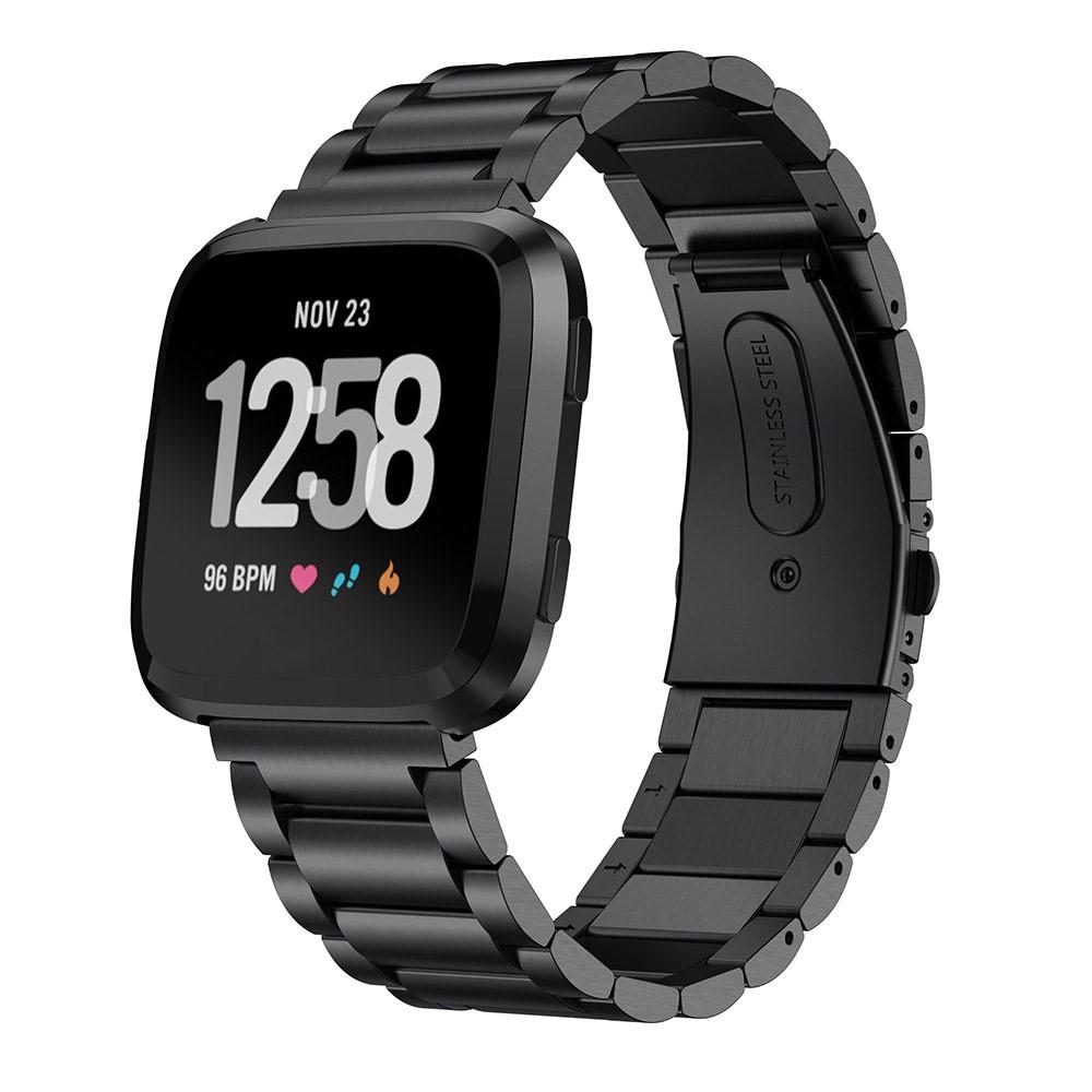 Fitbit Versa 2/Versa Metal Reim Svart - Armbånd i luksuriøs og stilren design