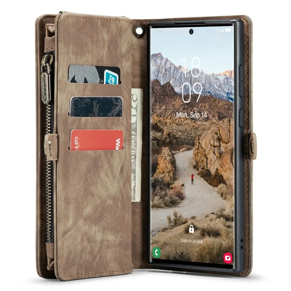 Multi-slot Plånboksfodral Samsung Galaxy S24 Ultra Brun