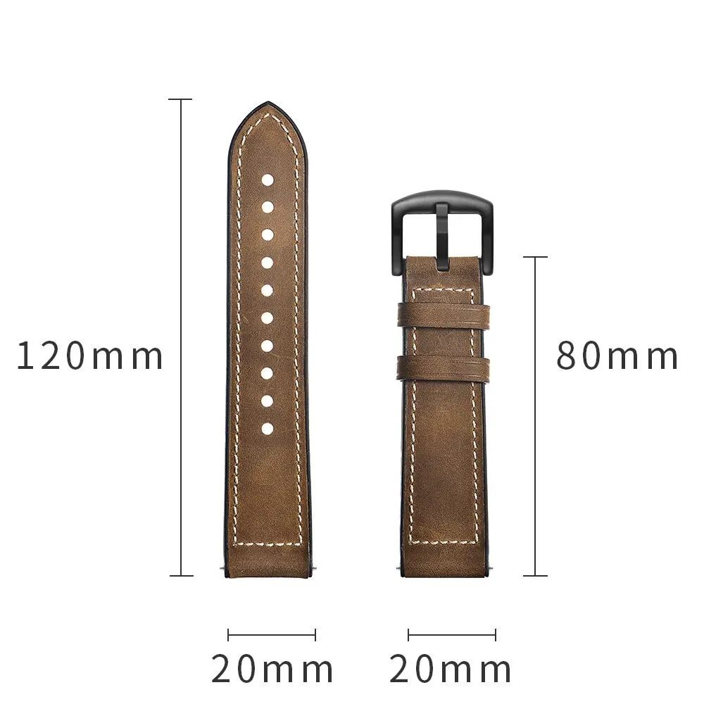 Premium Läderarmband Garmin Forerunner 170 Brun