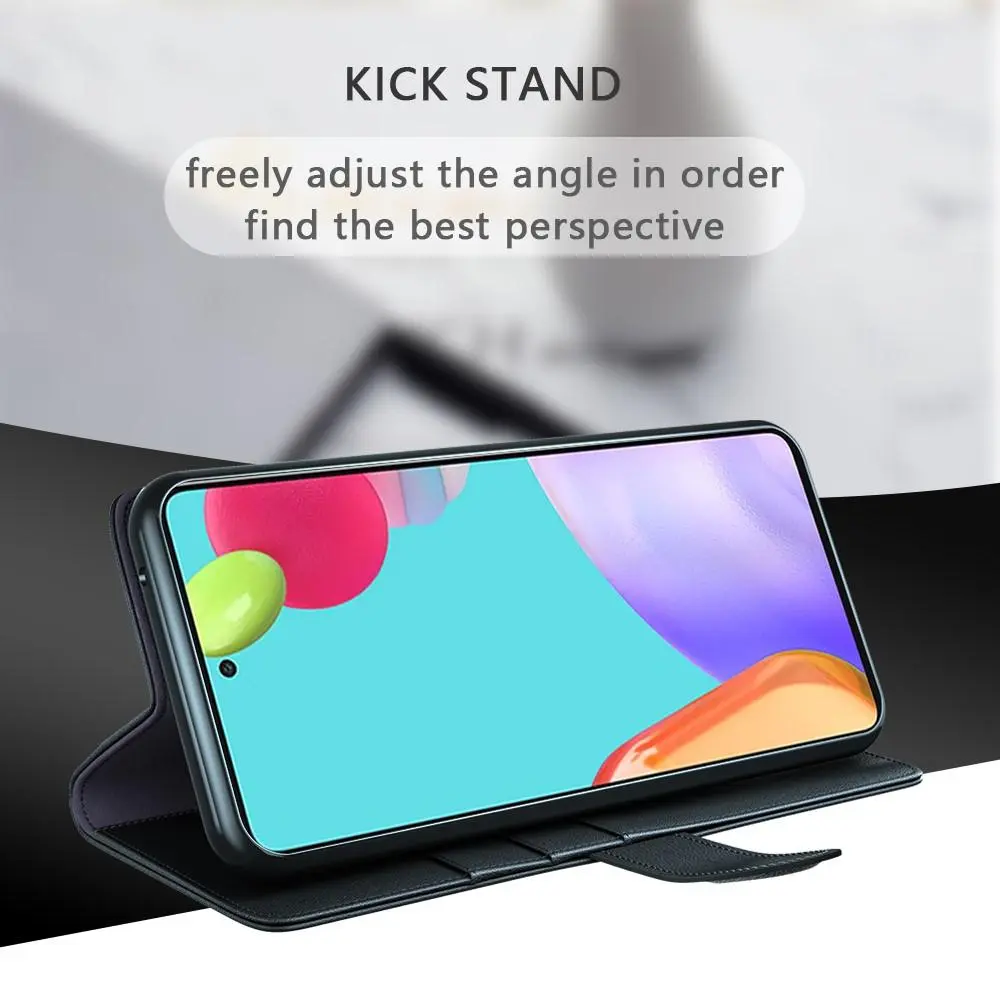 Äkta Läderfodral Samsung Galaxy A52 5G Svart