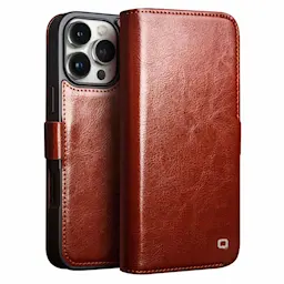 iPhone 16 Pro Max Leather Wallet Case Brown
