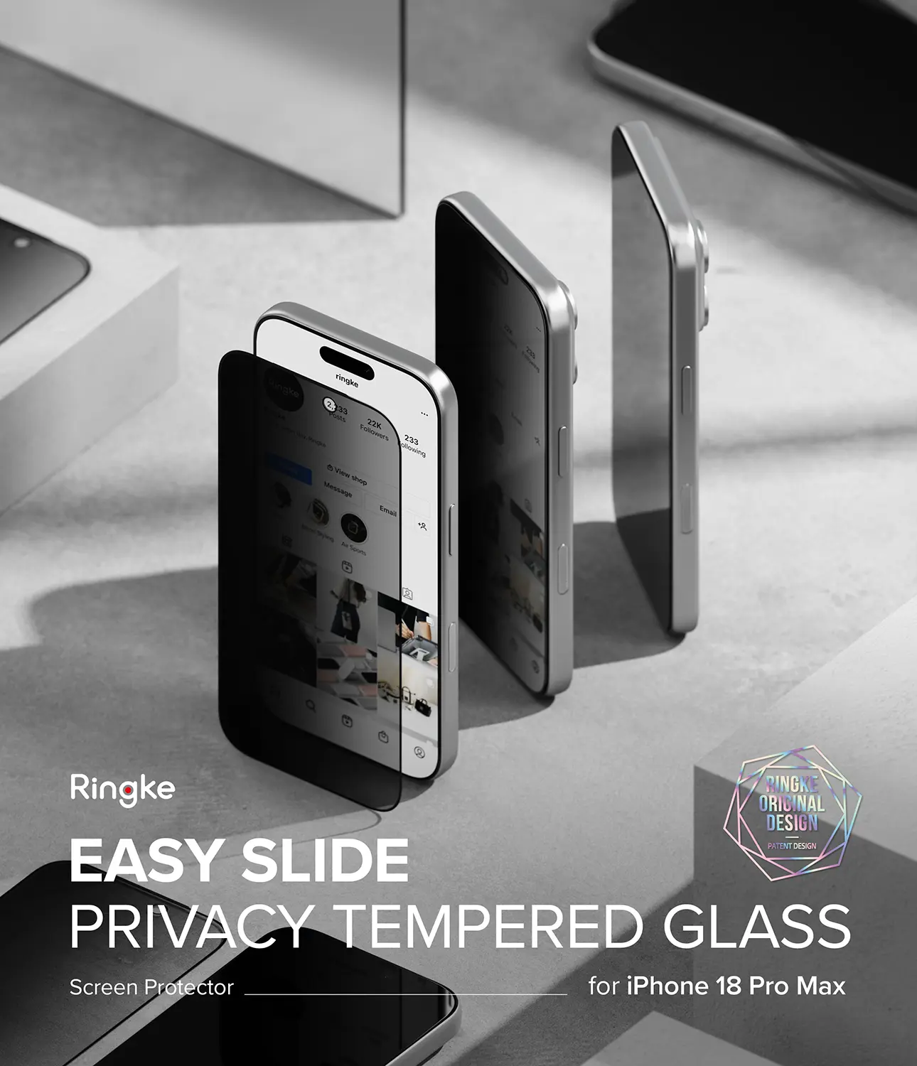 Easy Slide Privacy Glass (2-pack) iPhone 18 Pro Max