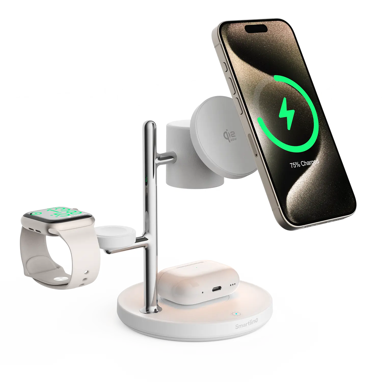 3-i-1 MagSafe Qi2.2 Laddningsstation 25W Vit