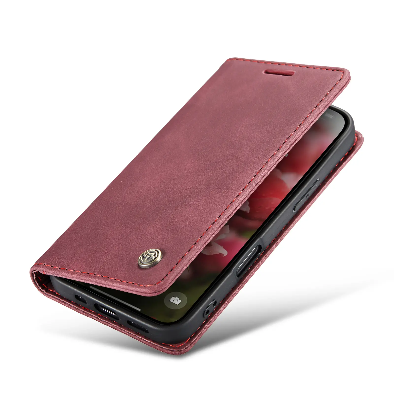 Slim Plånboksfodral iPhone 16 Pro Max Röd