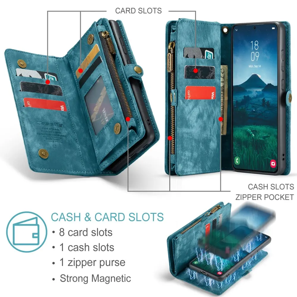 Multi-slot Plånboksfodral Samsung Galaxy S26 Plus Blå