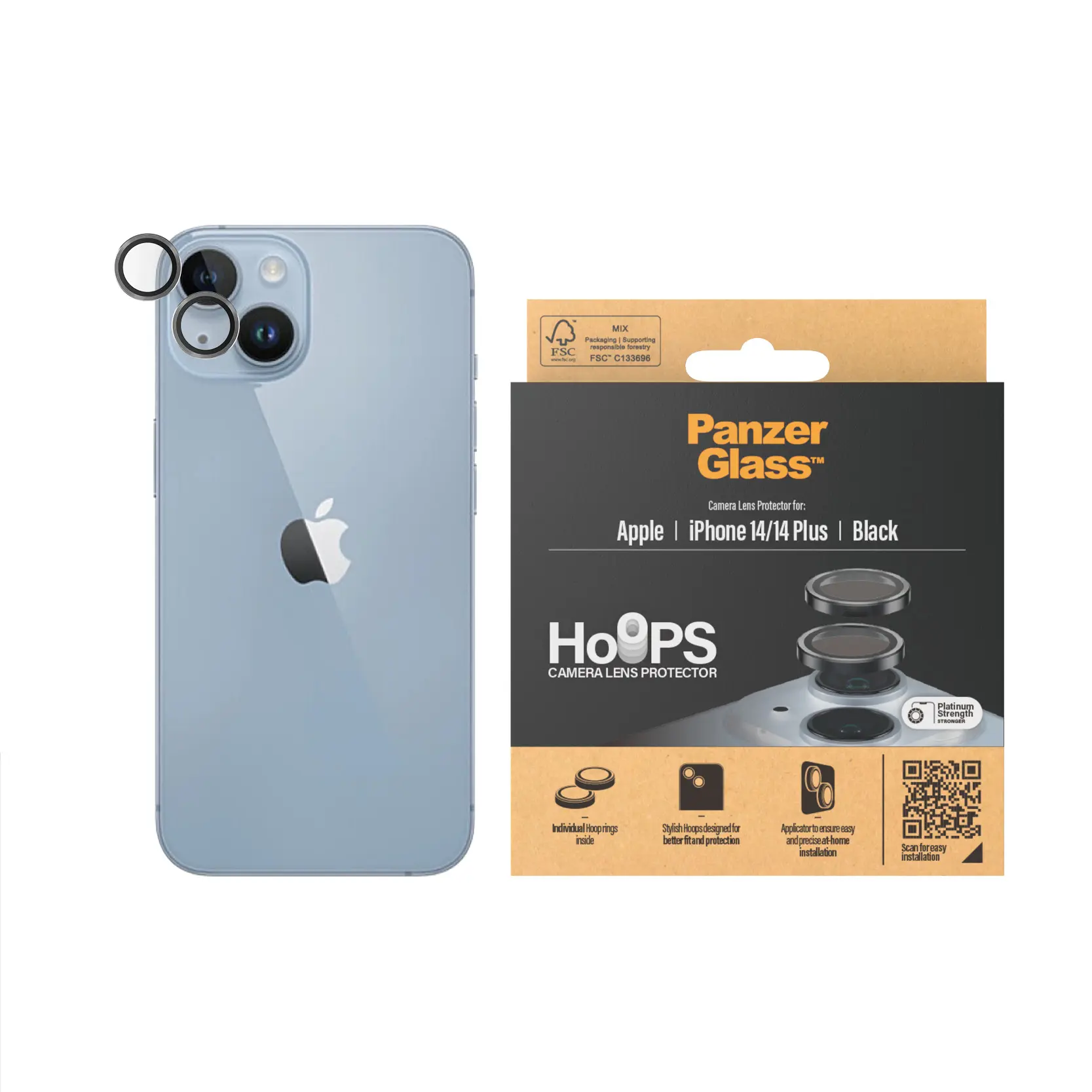 iPhone 14 Hoops Camera Lens Protector Svart