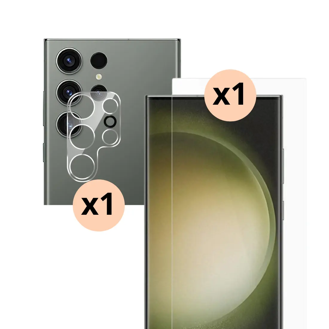 Samsung Galaxy S24 Ultra Kamerabeskyttelse og Hærdet Glas Skærmbeskytter