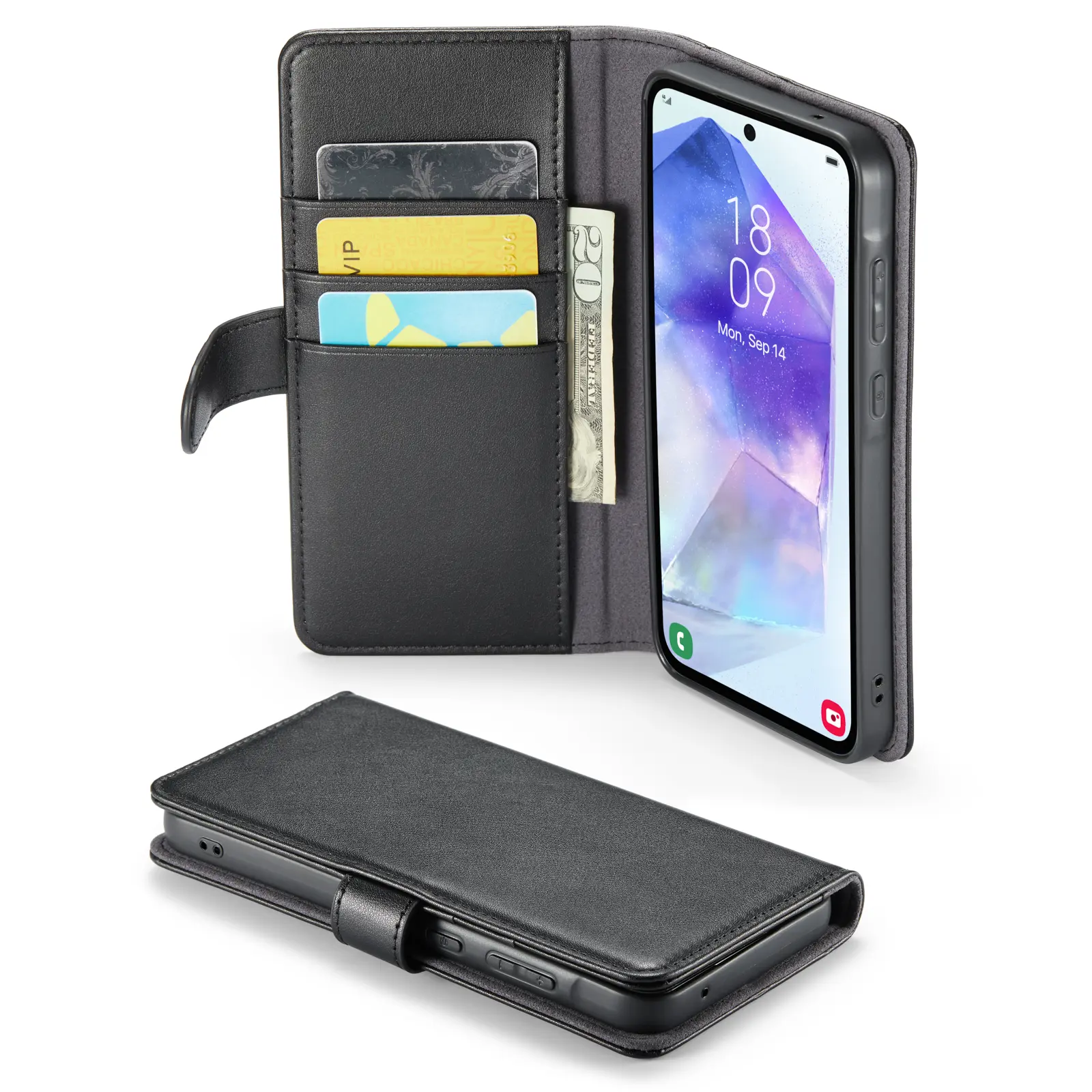 Ægte Læderetui Samsung Galaxy A35 Sort