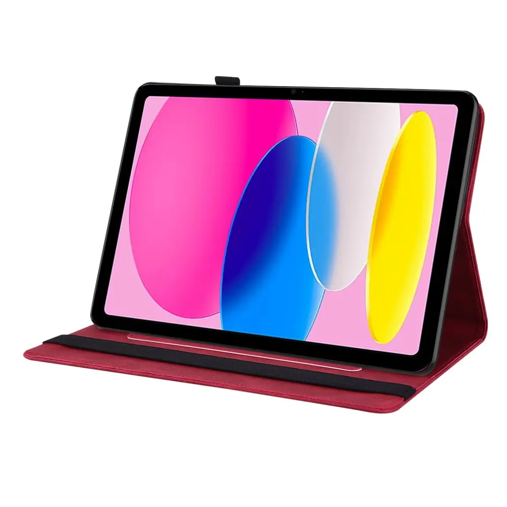 Läderfodral Fjärilar Apple iPad 11 11th Gen (2025) Röd