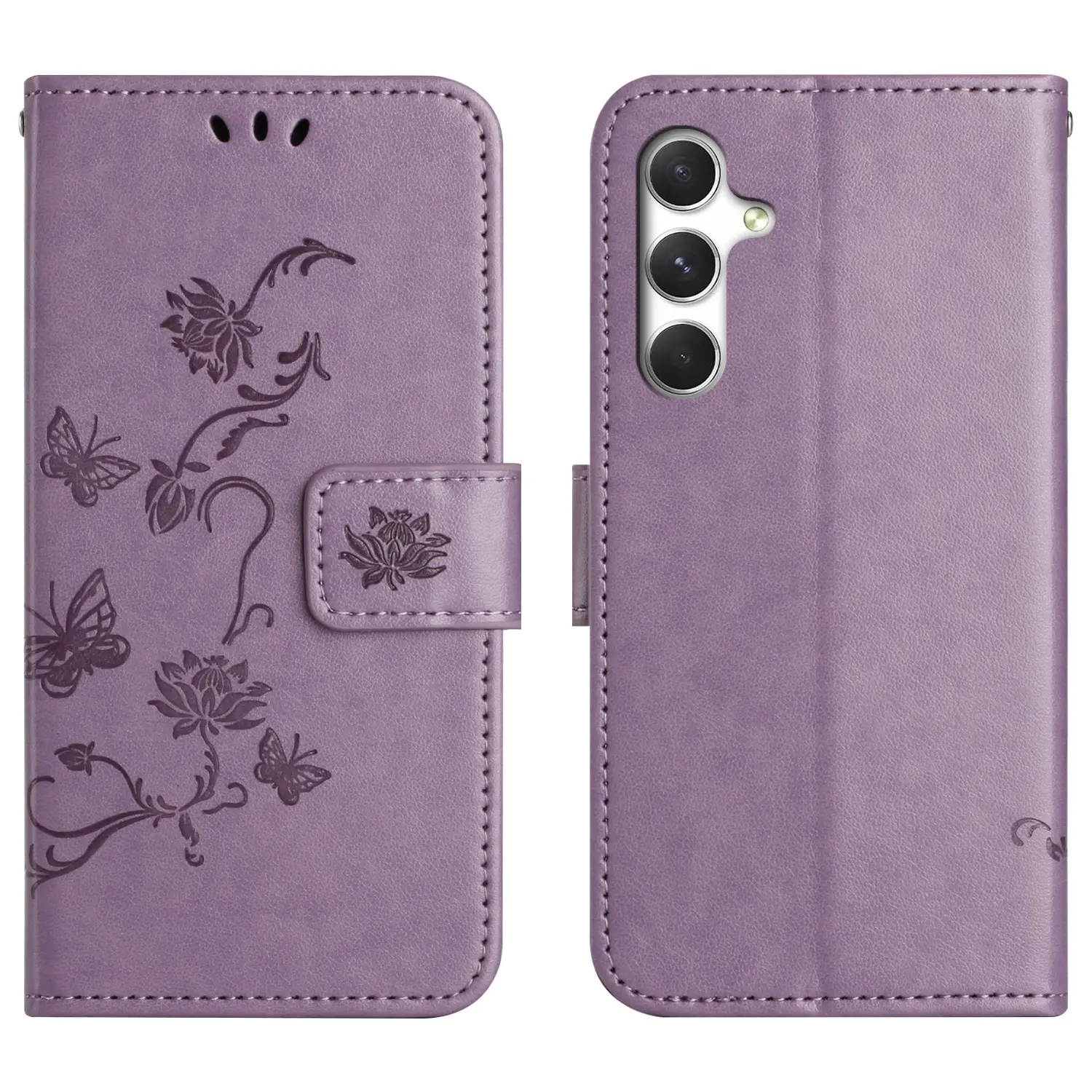 Samsung Galaxy A27 Mobilfodral med fjärilar, Lila