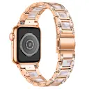 Apple Watch Ultra 49mm 2nd Gen Metallinen ranneke koristekivillä, Rosegold Pearl