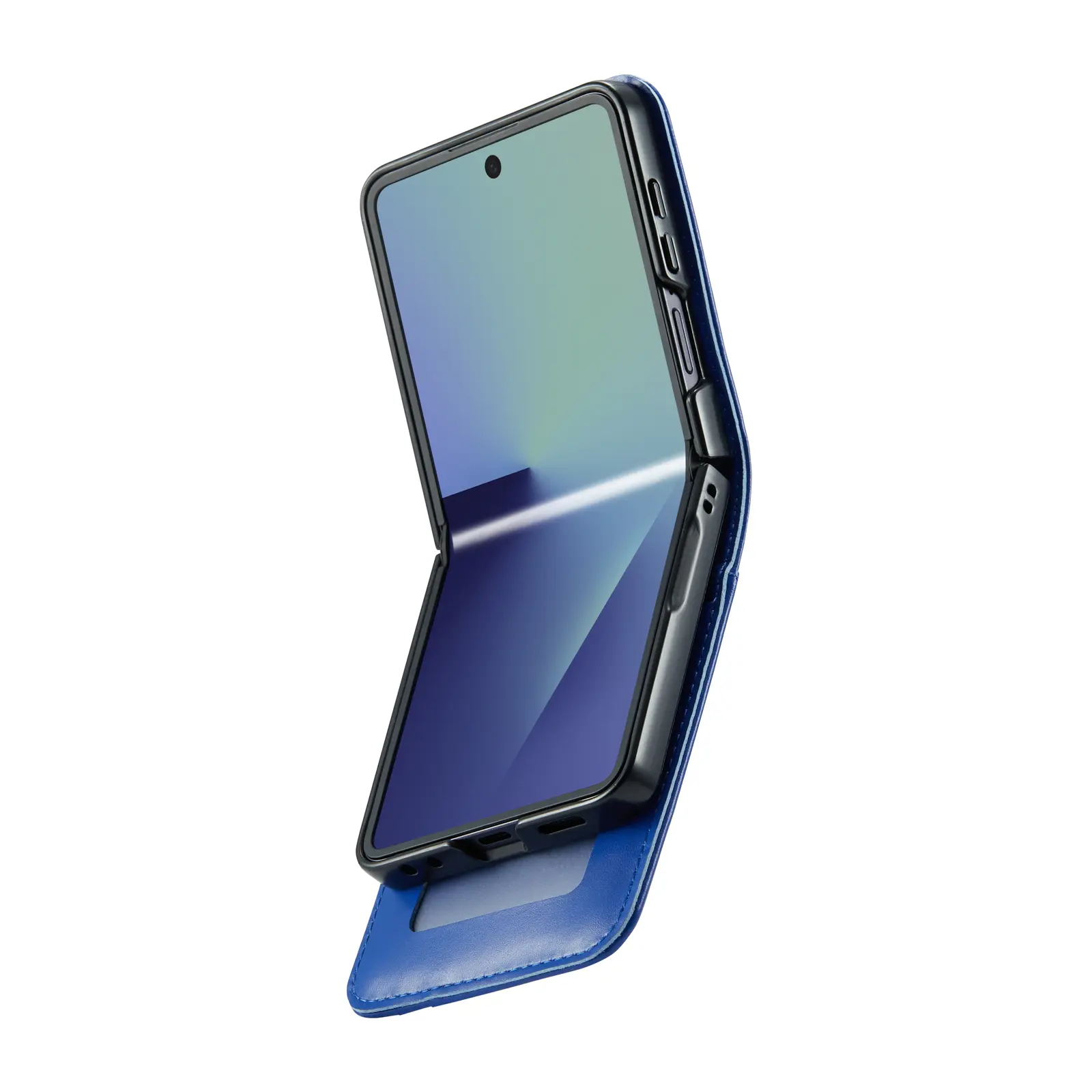 Äkta Läderfodral Samsung Galaxy Z Flip 8 Blå