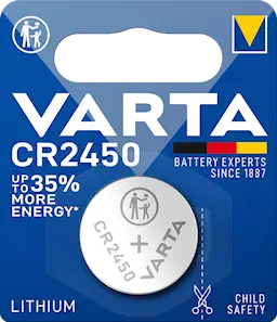 Knapcellebatteri litium CR2450